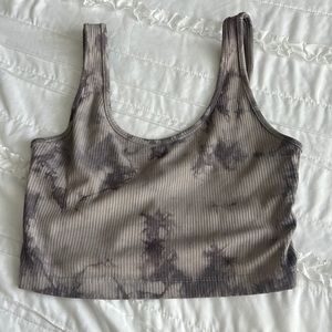 American Eagle Grey Tie Dyed Crop Top